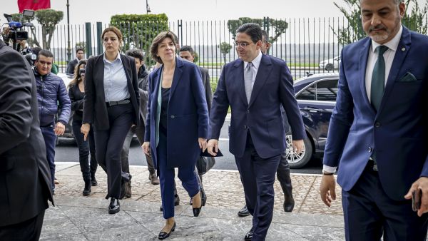 Bourita (R) with French FM Colonna 
