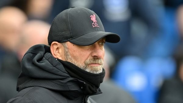 Liverpool's German manager Jurgen Klopp arrives for the English FA Cup fourth round football match between Brighton & Hove Albion and Liverpool at the Amex stadium in Brighton, on the south coast of England on January 29, 2023. (Photo by Glyn KIRK / AFP)