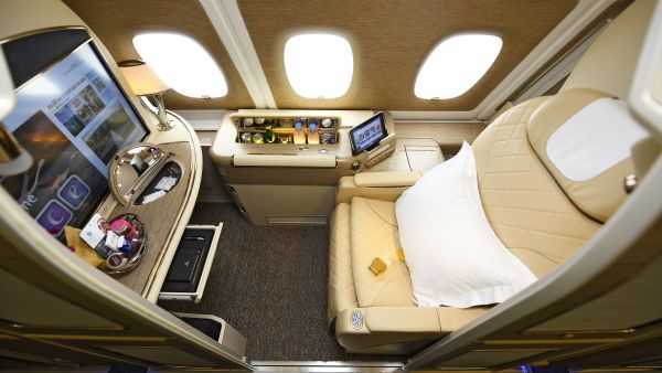 A380 First Class new suite colours First Retrofitted Emirates A380 Enters Service