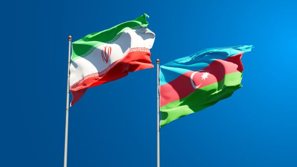 Iran and Azerbaijan flags