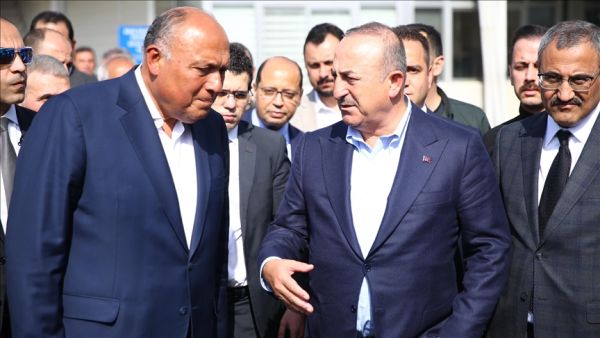 اوغلو مستقبلا شكري في مطار اضنة