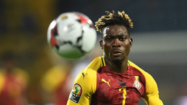 Ghana's midfielder Christian Atsu chases down the ball during the 2019 Africa Cup of Nations (CAN) football match between Ghana and Benin at the Ismailia Stadium on June 25 , 2019. / AFP / OZAN KOSE