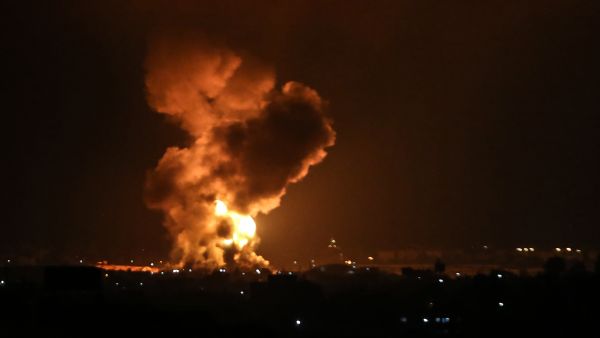 Fire as a result of air strikes