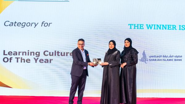 During the event Sharjah Islamic Bank receives the Learning Culture of the Year Award from the Human Resources and Learning Platform in the Middle East and Africa