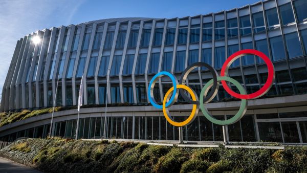 The headquarters of International Olympic Committee (IOC) is seen at the opening day of an IOC executive board meeting, where the issue of Russian athletes will be discussed, in Lausanne, on March 28, 2023. Poland, Ukraine and the Baltic states reiterated on March 27, 2023 their call to maintain the ban on Russian and Belarusian athletes at the Olympics, saying "not a single reason" existed to lift the restrictions. (Photo by Fabrice COFFRINI / AFP)