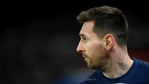Paris Saint-Germain's Argentine forward Lionel Messi looks on during the French L1 football match between Paris Saint-Germain (PSG) and FC Nantes at The Parc des Princes Stadium in Paris on March 4, 2023. (Photo by FRANCK FIFE / AFP)