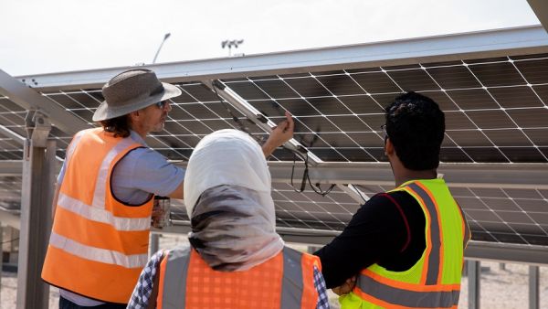 During the event Carnegie Mellon student researchers explore ways to improve solar panel efficiency