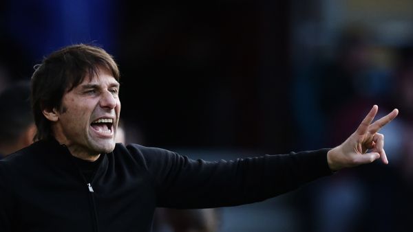Tottenham Hotspur's Italian head coach Antonio Conte reacts during the English Premier League football match between Southampton and Tottenham Hotspur at St Mary's Stadium in Southampton, southern England on March 18, 2023. (Photo by Adrian DENNIS / AFP)