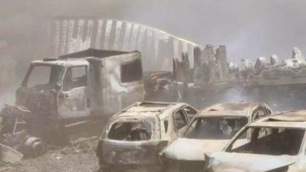جانب من الحادث المروع الكبير 