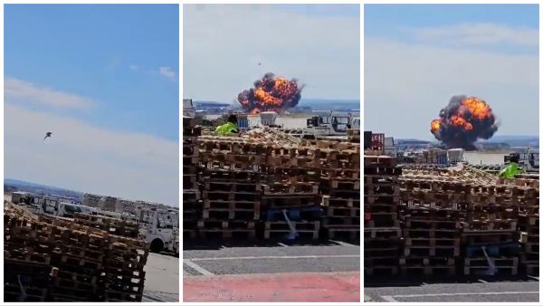 F-18 fighter jet crashes in Spain. (Twitter) F-18 fighter jet crashes in Spain