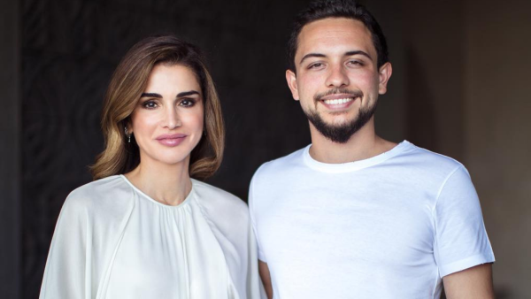 الملكة رانيا والأمير الحسين بن عبدالله 