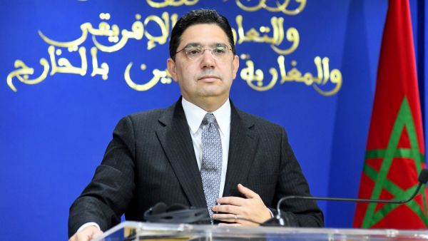 Morocco's Foreign Minister Nasser Bourita speaks during a joint press conference with the High Representative of the European Union for Foreign Affairs and Security Policy. (Photo by AFP) Morocco's Foreign Minister Nasser Bourita