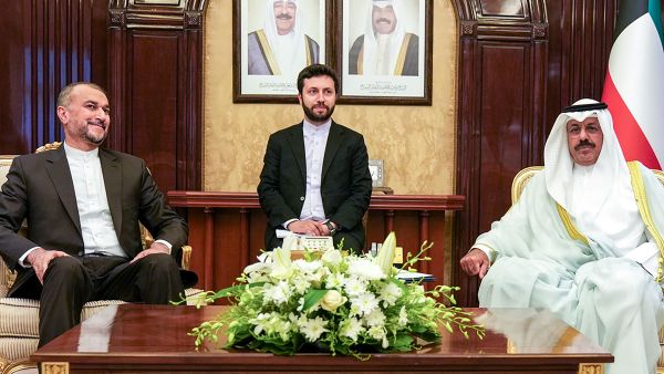 Kuwait's Prime Minister Sheikh Ahmad Nawaf al-Ahmad al-Sabah meeting with Iran's Foreign Minister Hossein Amir-Abdollahian, in Kuwait City on June 21, 2023. (Photo by KUNA / AFP) Hossein Amir-Abdollahian