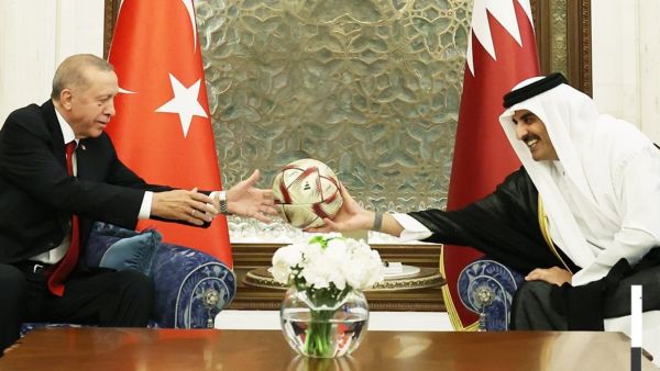 الشيخ تميم يستقبل أردوغان