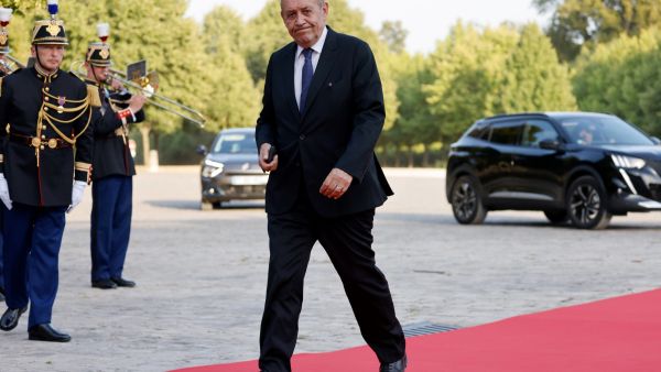 Former Minister of Europe and Foreign Affairs Jean-Yves le Drian arrives at a state dinner upon the visit of United Arab Emirates President at the Grand Trianon estate near the Palace of Versailles, south west of Paris, on July 18, 2022. (Photo by Ludovic MARIN / POOL / AFP) Jean-Yves Le Drian