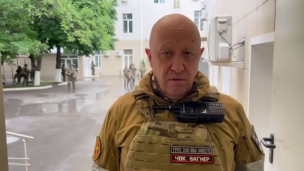 Yevgeny Prigozhin speaking inside the headquarters of the Russian southern military district in the city of Rostov-on-Don. Prigozhin announced on June 24. (Photo by Handout / TELEGRAM/ @concordgroup_official / AFP) Yevgeny Prigozhin