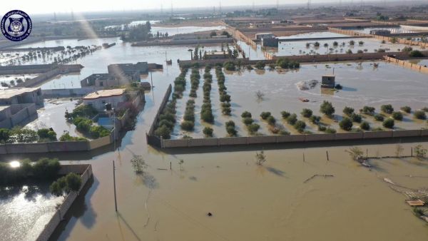 مدينة أجدابيا تغرق بمياه النهر الصناعي