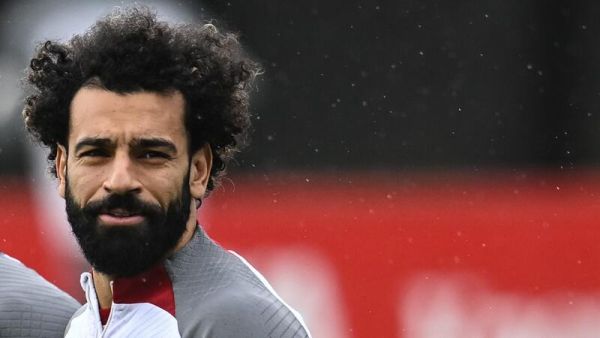 Liverpool's Egyptian striker Mohamed Salah takes part in a training session at Liverpool training ground in Liverpool, northwest England, on March 14, 2023, on the eve of their UEFA Champions League round of 16 last second-leg football match against Real Madrid. (Photo by Paul ELLIS / AFP)