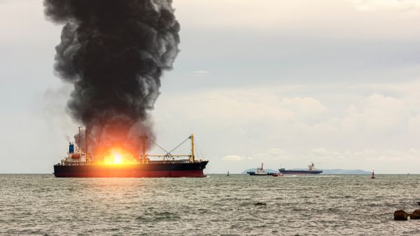 (Shutterstock) ship fire