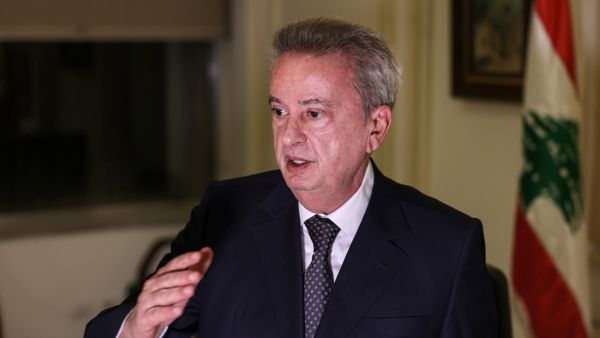 Former Lebanon's Central Bank Governor Riad Salameh gives an interview with AFP at his office in the capital Beirut on December 20, 2021. (Photo by JOSEPH EID / AFP) Riad Salameh