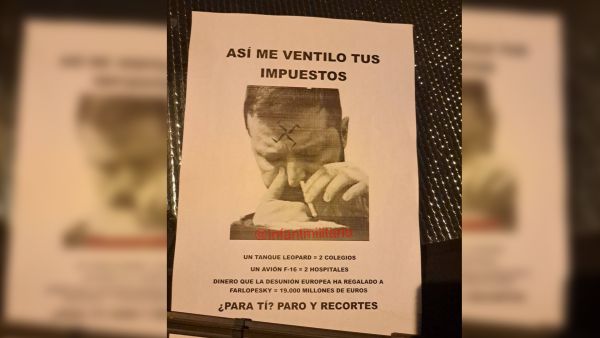Poster of Volodymyr Zelenskyy in Spain. (X/Twitter) Ukrainian President Volodymyr Zelenskyy