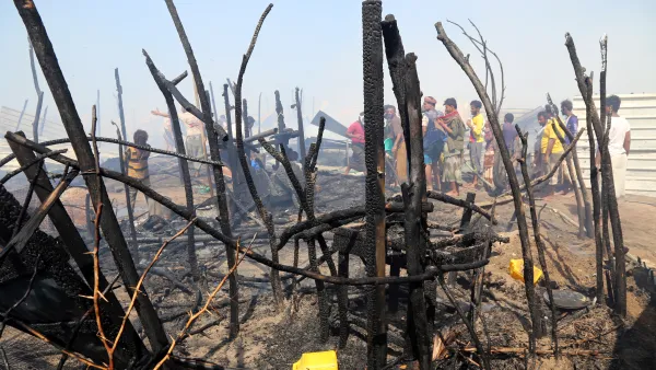 Camp fire in Yemen