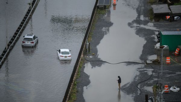 New York City, relentless rainfall led to flash floods in specific regions