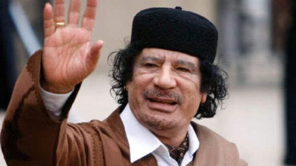 Muammar Gaddafi in Paris after a meeting with France's President Nicolas Sarkozy in December 2007. (Franck Fife/AFP/Getty Images) Muammar Gaddafi
