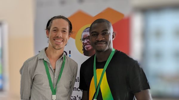 Paul Kennedy Zindi Chief of Staff and Thomas Basikolo, ITU  Programme Officer  AI-Driven Solutions for Climate Disasters provided by Zindi and ITU at AI for Good