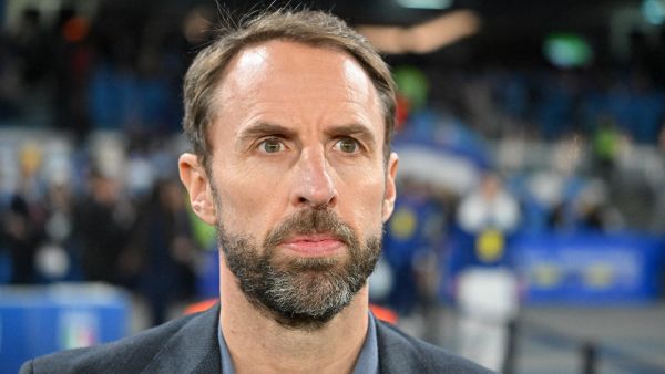England's coach Gareth Southgate looks on prior to the UEFA Euro 2024 Group C qualification match between Italy and England, on March 23, 2023 at the Diego-Maradona stadium in Naples. (Photo by Alberto PIZZOLI / AFP)