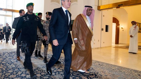 Saudi Foreign Minister at the Ministry of Foreign Affairs in Riyadh
