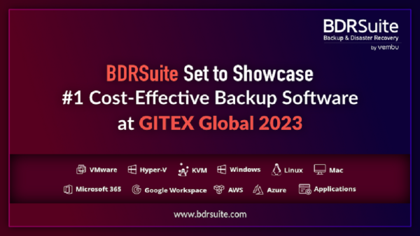 BDRSuite is excited to announce its participation in GITEX Global 2023. BDRSuite Set to Showcase #1 Cost-Effective Backup Software at GITEX Global 2023