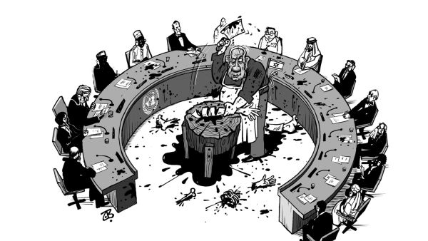 Cartoon created by Jordanian artist Emad Hajjaj. (Emad Hajjaj/X) Emad Hajjaj