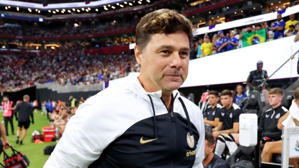 Mauricio Pochettino, Manager of Chelsea, reacts prior to the Premier League Summer Series match between Chelsea FC and Newcastle United at Mercedes-Benz Stadium on July 26, 2023 in Atlanta, Georgia. Kevin C. Cox/Getty Images for Premier League/AFP (Photo by Kevin C. Cox / GETTY IMAGES NORTH AMERICA / Getty Images via AFP)