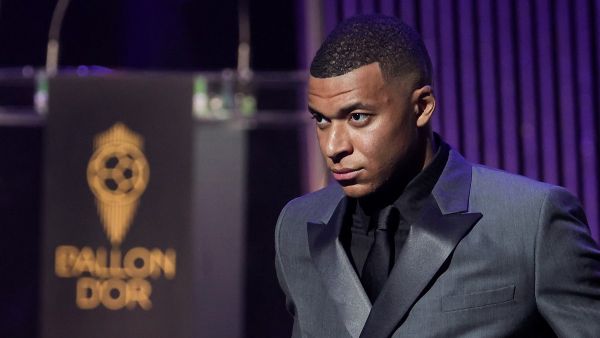 Paris Saint Germain's French forward Kylian Mbappe attends the 2023 Ballon d'Or France Football award ceremony at the Theatre du Chatelet in Paris on October 30, 2023. (Photo by FRANCK FIFE / AFP)