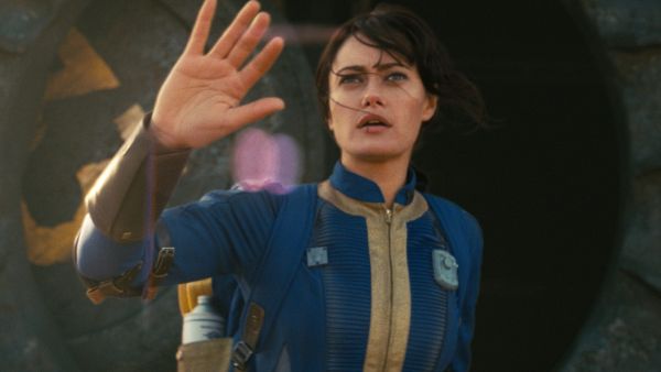 Ella Purnell emerges from her underground vault in Fallout. (Fallout/Prime Video)