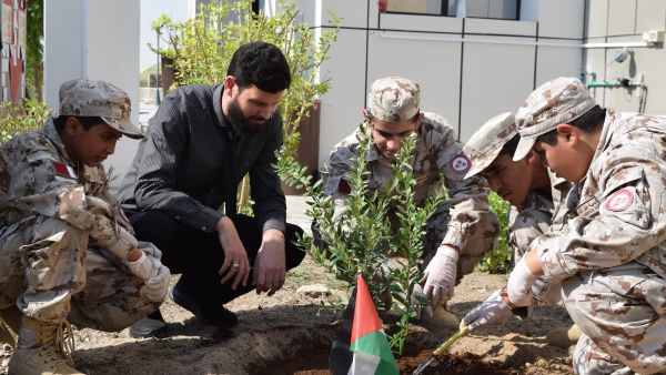 During the event QF Students Plant Olive Trees In Solidarity With Palestine