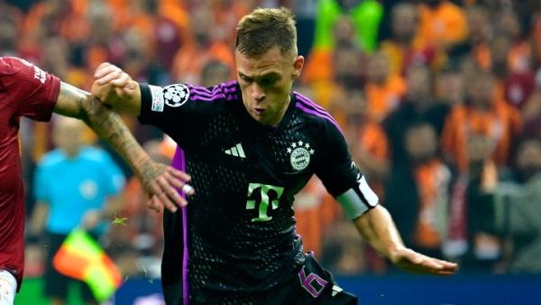 Bayern Munich's German midfielder #06 Joshua Kimmich during the UEFA Champions League group stage football match between Galatasaray and Bayern Munich at the Ali Sami Yen Spor Kompleksi in Istanbul on October 24, 2023. (Photo by YASIN AKGUL / AFP)