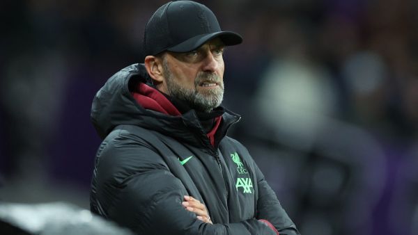 Liverpool's German manager Jurgen Klopp reacts as he watches is side from the technical area during the UEFA Europa League Group E football match between Toulouse FC (TFC) and Liverpool at the Stadium de Toulouse, in Toulouse, southwestern France on November 9, 2023. (Photo by Charly TRIBALLEAU / AFP)