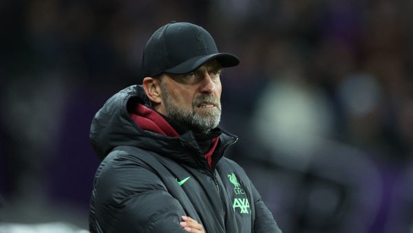 Liverpool's German manager Jurgen Klopp reacts as he watches is side from the technical area during the UEFA Europa League Group E football match between Toulouse FC (TFC) and Liverpool at the Stadium de Toulouse, in Toulouse, southwestern France on November 9, 2023. (Photo by Charly TRIBALLEAU / AFP)