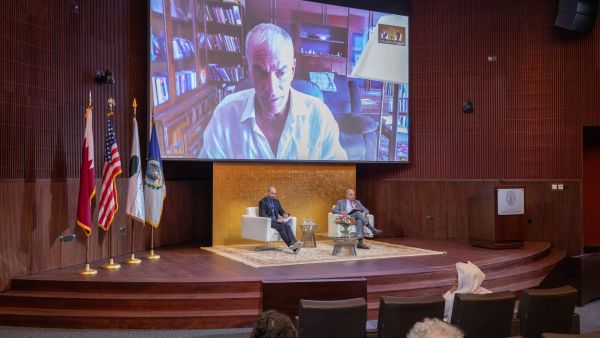 Dr. Norman Finkelstein Draws Crowds to GU-Q for Talk on Gaza after October 7