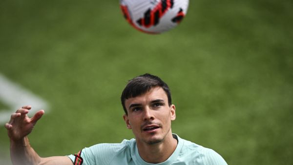 Portugal's midfielder Joao Palhinha attends a training session at "Cidade do Futebol" training camp in Oeiras, outskirts of Lisbon on June 8, 2022 on the eve of their UEFA Nations League football match against Czech Republic. (Photo by PATRICIA DE MELO MOREIRA / AFP)