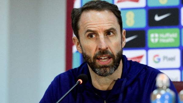 England's manager Gareth Southgate attends a press conference ahead of the UEFA EURO 2024 Group C qualification match between North Macedonia and England in Skopje, on November 19, 2023. (Photo by Robert ATANASOVSKI / AFP)