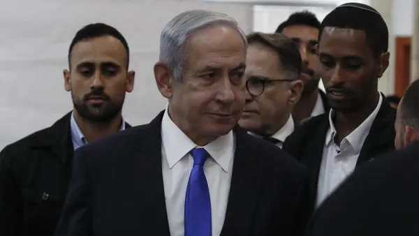 Israeli Prime Minister Benjamin Netanyahu arrives at the District Court in Jerusalem. (Atef Safadi/ AFP)