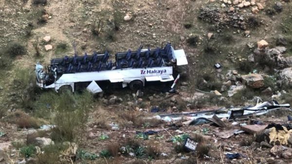 تدهور حافلة ركاب على طريق سلحوب شمال العاصمة عمان