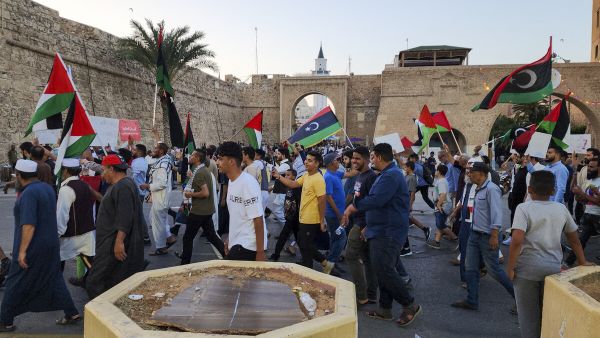 مظاهرة مؤيدة لفلسطين في العاصمة طرابلس