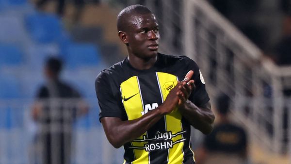 Ittihad's French midfielder #07 N'Golo Kante leaves the pitch after being substituted during the Saudi Pro League football match between Al-Ittihad and Al-Riyadh at the Prince Faisal Bin Fahd stadium in Riyadh on August 24, 2023. (Photo by Fayez NURELDINE / AFP)