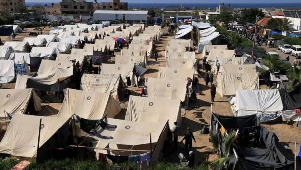 خيام تابعة لوكالة غوث اللاجئين الفلسطينيين - (ا ف ب)