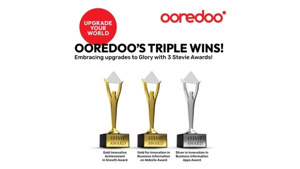Ooredoo Triumphs with Three Prestigious Stevie MENA Awards, Including Two Gold and One Silver, Showcasing Innovation and Excellence
