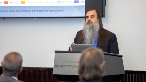 During the event Futurist Alexander Explores the Powerful Role of Higher Education During Climate Crisis and Age of AI at GU-Q